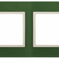 14-5104-27 ЭРА Рамка на 4 поста, стекло, Эра Elegance, зелёный+сл.кость