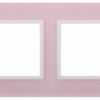 14-5104-30 ЭРА Рамка на 4 поста, стекло, Эра Elegance, розовый+бел