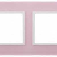 14-5104-30 ЭРА Рамка на 4 поста, стекло, Эра Elegance, розовый+бел