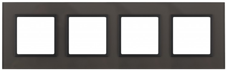 14-5104-32 ЭРА Рамка на 4 поста, стекло, Эра Elegance, серый+антр