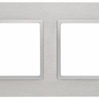 14-5202-03 ЭРА Рамка на 2 поста, металл, Эра Elegance, алюминий+алюм