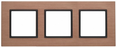14-5203-14 ЭРА Рамка на 3 поста, металл, Эра Elegance, медь+антр