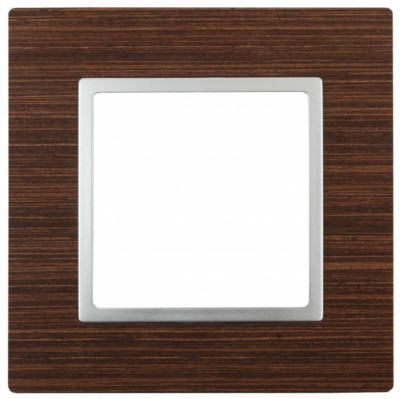 14-5301-10 ЭРА Рамка на 1 пост, дерево, Эра Elegance, венге+алюм