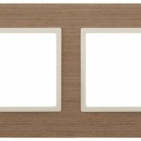 14-5302-07 ЭРА Рамка на 2 поста, дерево, Эра Elegance, ясень+сл.кость