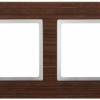 14-5302-10 ЭРА Рамка на 2 поста, дерево, Эра Elegance, венге+алюм