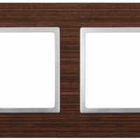 14-5302-10 ЭРА Рамка на 2 поста, дерево, Эра Elegance, венге+алюм