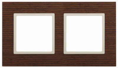 14-5302-09 ЭРА Рамка на 2 поста, дерево, Эра Elegance, дуб+сл.кость
