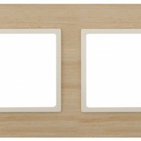 14-5302-11 ЭРА Рамка на 2 поста, дерево, Эра Elegance, клён+сл.кость