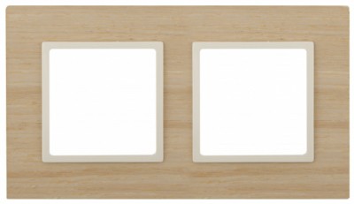 14-5302-11 ЭРА Рамка на 2 поста, дерево, Эра Elegance, клён+сл.кость