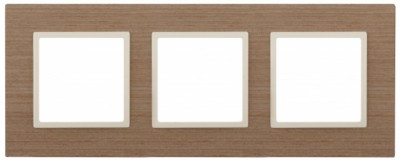 14-5303-07 ЭРА Рамка на 3 поста, дерево, Эра Elegance, ясень+сл.кость