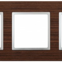 14-5303-10 ЭРА Рамка на 3 поста, дерево, Эра Elegance, венге+алюм