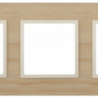 14-5303-11 ЭРА Рамка на 3 поста, дерево, Эра Elegance, клён+сл.кость