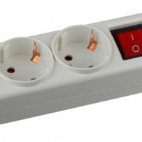 Колодка ЭРА K-3es 3 розетки с зазeмлением с выключателем