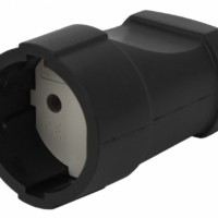 Rx3-B ЭРА Розетка кабельная б/з прямая ПВХ 10A черная