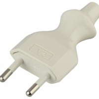 Вилка ЭРА V2 без заземления 6A прямой ввод белая