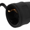 Розетка ЭРА RX10-B-IP44 каучуковая c заземлением 16А IP44 прямая черная