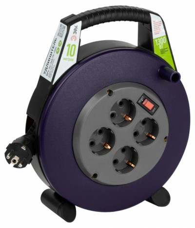 Удлинитель силовой ЭРА BPx-4e-3×0,75-10m в закрытом корпусе с/з с выкл. 4-м 10м ПВС 3×0,75мм2 6А