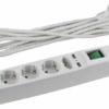 Удлинитель сетевой с фильтром ЭРА SFU-5es-2m-W с надежной защитой с/з с выкл. 5-м 2xUSB 2м 10А белый