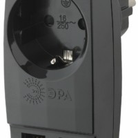 Разветвитель сетевой 1 гнездо + 2 USB с/з 16А черный