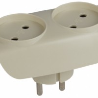 Разветвитель сетевой 2 гнезда б/з 16А слоновая кость