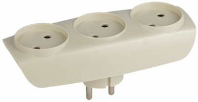 Разветвитель сетевой 3 гнезда б/з 16А слоновая кость