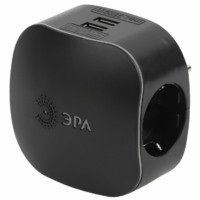 Разветвитель сетевой 3 гнезда + 2 USB с/з з/ш 16А черный