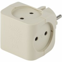 Разветвитель сетевой 4 гнезда б/з 16А слоновая кость