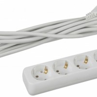 Удлинитель сетевой ЭРА U-4e-5m-3×1 с/з 4-м 5м ПВС 3×1мм2 16А