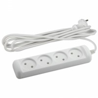 Удлинитель сетевой ЭРА UX-4-5m б/з 4-м 5м ШВВП 2×0,75мм2 6А белый