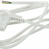 Шнур сетевой с вилкой ЭРА U-3×1-2m-W с заземлением 2м ПВС 3×1мм2 белый