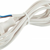 Шнур сетевой с вилкой ЭРА UX-2×0,75-1,5m-W ПВС 2×0,75мм2 1,5 м белый