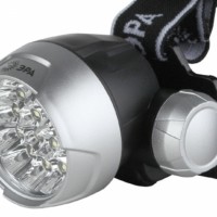 Фонарь светодиодный налобный G17 на батарейках яркий 4 режима серебристый с адаптивным углом наклона