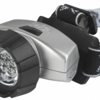 Фонарь светодиодный налобный G7 на батарейках яркий 4 режима серебристый с адаптивным углом наклона