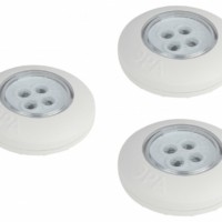 Фонарь светодиодный подсветка SB-803 пушлайт 4хLED на батарейках 3хААА белый 3 шт