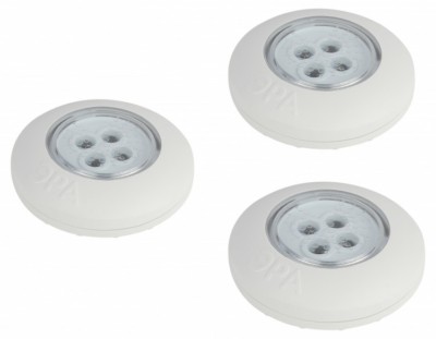 Фонарь светодиодный подсветка SB-803 пушлайт 4хLED на батарейках 3хААА белый 3 шт