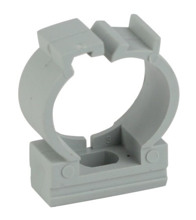 Крепеж-клипса (серый) для трубы d 32мм с фиксатором