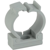 Крепеж-клипса (серый) для трубы d 25мм с фиксатором