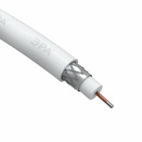 ЭРА Кабель коаксиальный RG-6U, 75 Ом, CCS/(оплётка Al 48%), PVC, цвет белый, бухта 50 м, SIMPLE