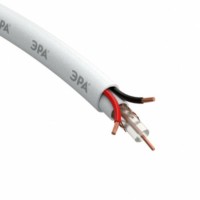 Кабель для аналогового видеонаблюдения КВК-В-2 +2×0,75 мм? бухта 200 метров, белый