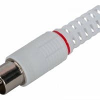 Разъём антенный штекер ТВ без пайки цвет белый