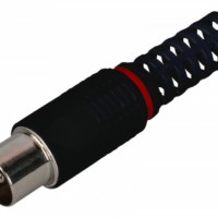 Разъём антенный штекер ТВ без пайки чёрный в 1 штука