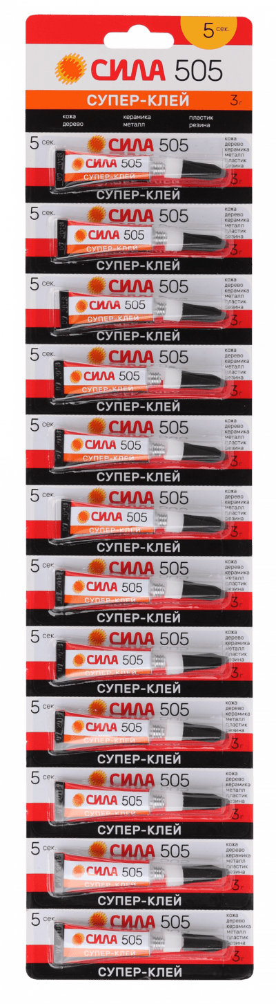505-3 СИЛА 505 Супер-клей 3 г 12 шт. лента