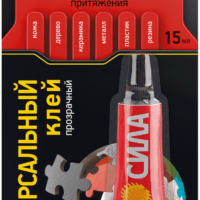 Клей СИЛА SUBL1-15 универсальный прозрачный 15 мл на блистере