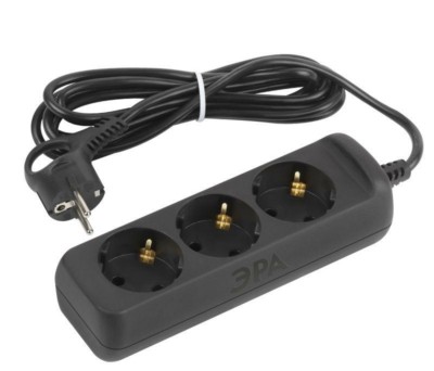 Удлинитель сетевой UX-3e-5m-B с/з 3-м 5м ПВС 3х0.75кв.мм 10А черн. Эра Б0057723