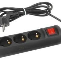 Удлинитель сетевой UX-3es-1.5m-B с/з с выкл. 3-м 1.5м ПВС 3х0.75кв.мм черн. Эра Б0057727