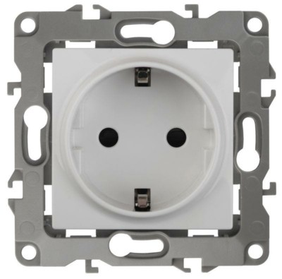 Розетка 1-м СП 12 12-2101-01 16А IP20 16AX 250В 2P+E Schuko механизм бел. Эра Б0014675