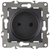 Розетка 1-м СП 12 12-2105-05 16А IP20 16AX 250В 2P механизм антрацит Эра Б0018258