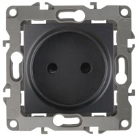 Розетка 1-м СП 12 12-2105-05 16А IP20 16AX 250В 2P механизм антрацит Эра Б0018258