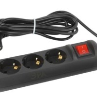 Удлинитель сетевой UX-3es-5m-B с/з с выкл. 3-м 5м ПВС 3х0.75кв.мм 10А черн. Эра Б0057729