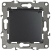 Розетка 1-м СП 12 12-2103-05 16А IP20 16AX 250В 2P+E Schuko защ. шторки с крышкой механизм антрацит Эра Б0014697